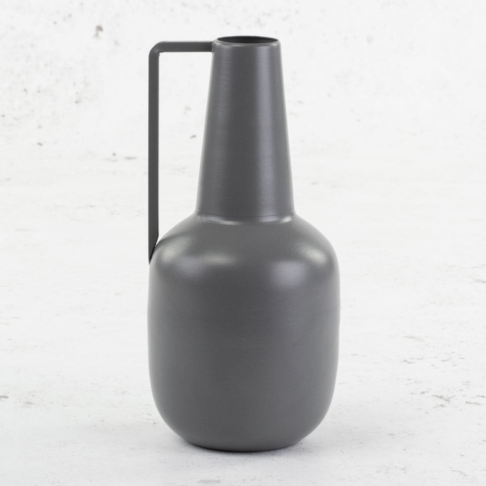Grey Iron Bottle Vase, H20cm Iron grey vase