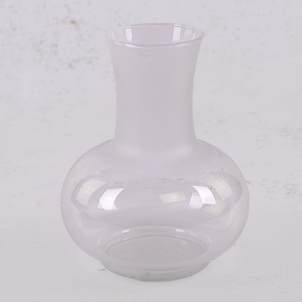 White Glass Vase, H20cm