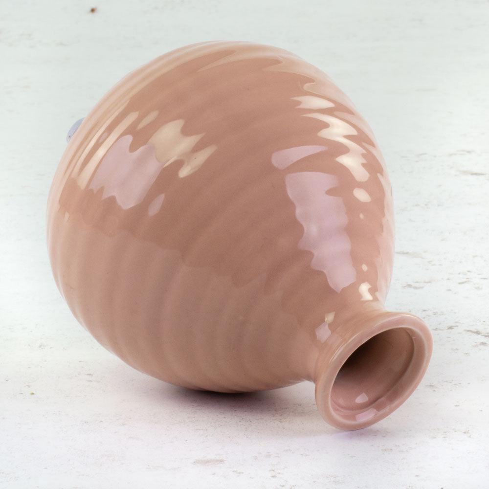 Salmon Pink Ceramic Bud Vase, H13cm