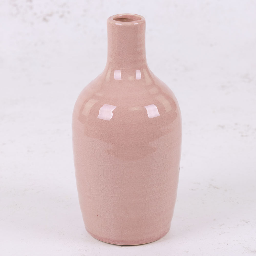 Pink Ceramic Bottle Vase, H18.5cm