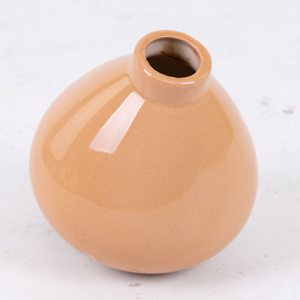 Orange Ceramic Bud Vase, H12cm