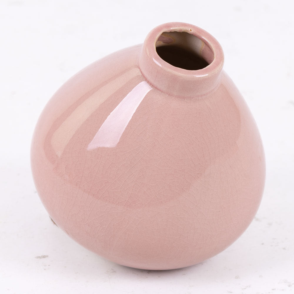Pink Ceramic Bud Vase, H12cm