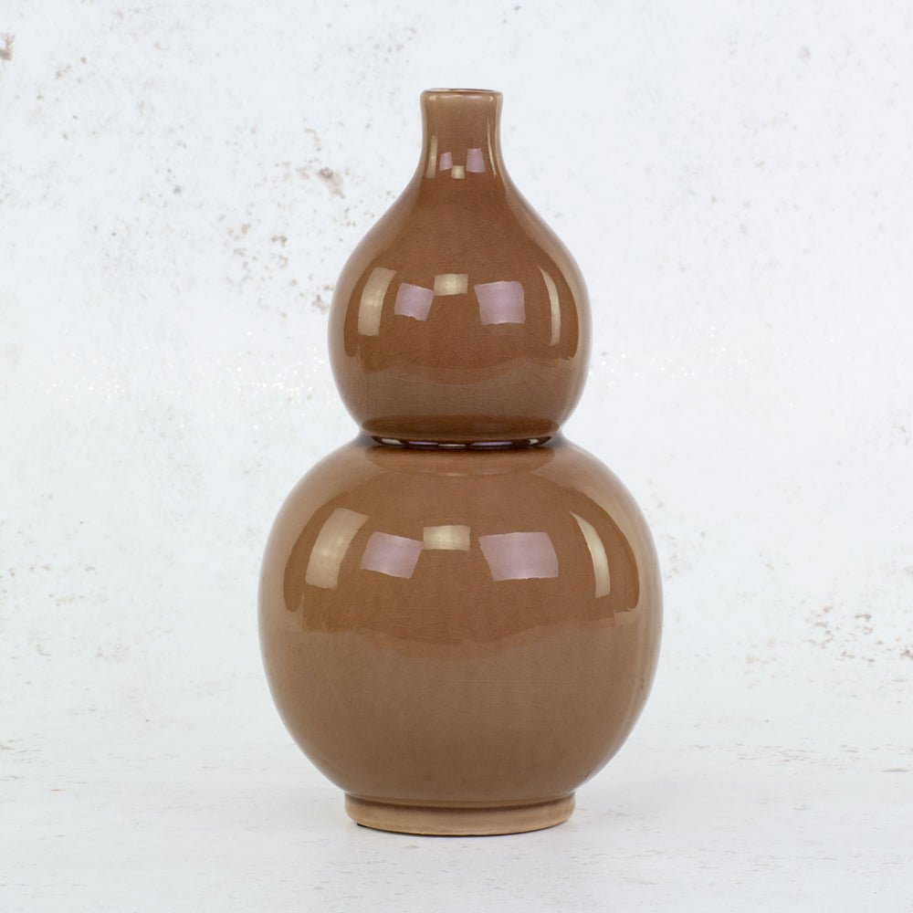 Light Brown Ceramic Vase, H28cm