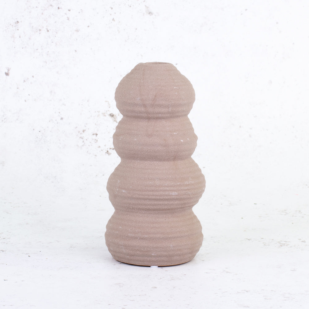 Terracotta Balancing Stone Ceramic Vase, H20cm