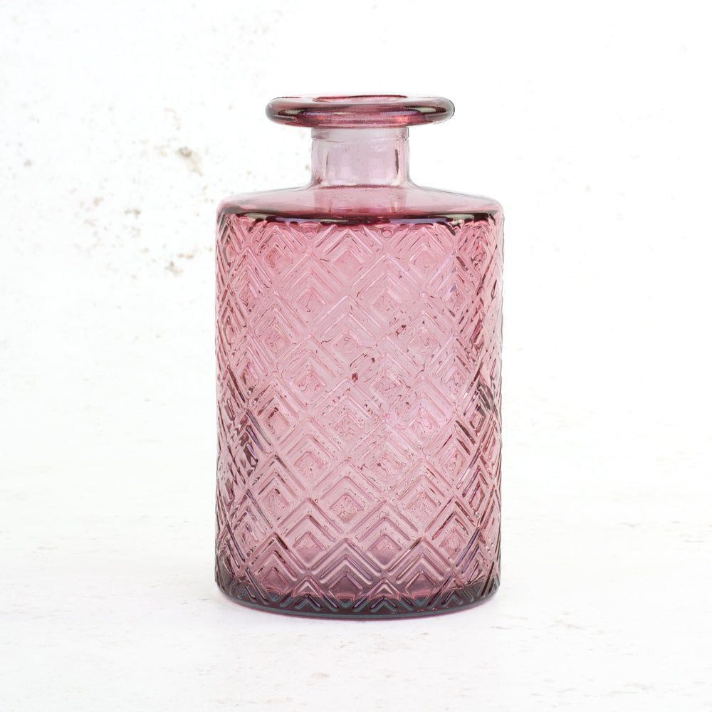 Recycled Glass Bud Vase Cherry Pink