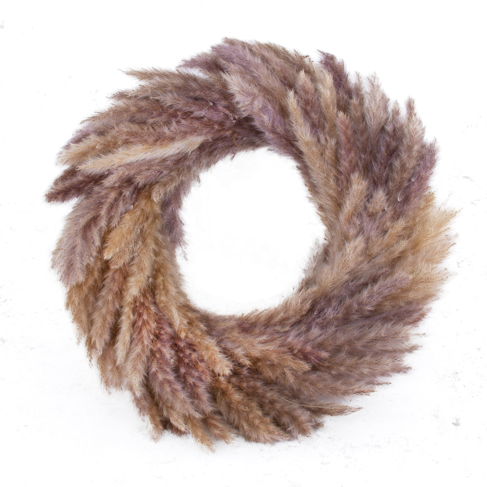 Pampas Grass Wreath, Natural, 35cm Diameter