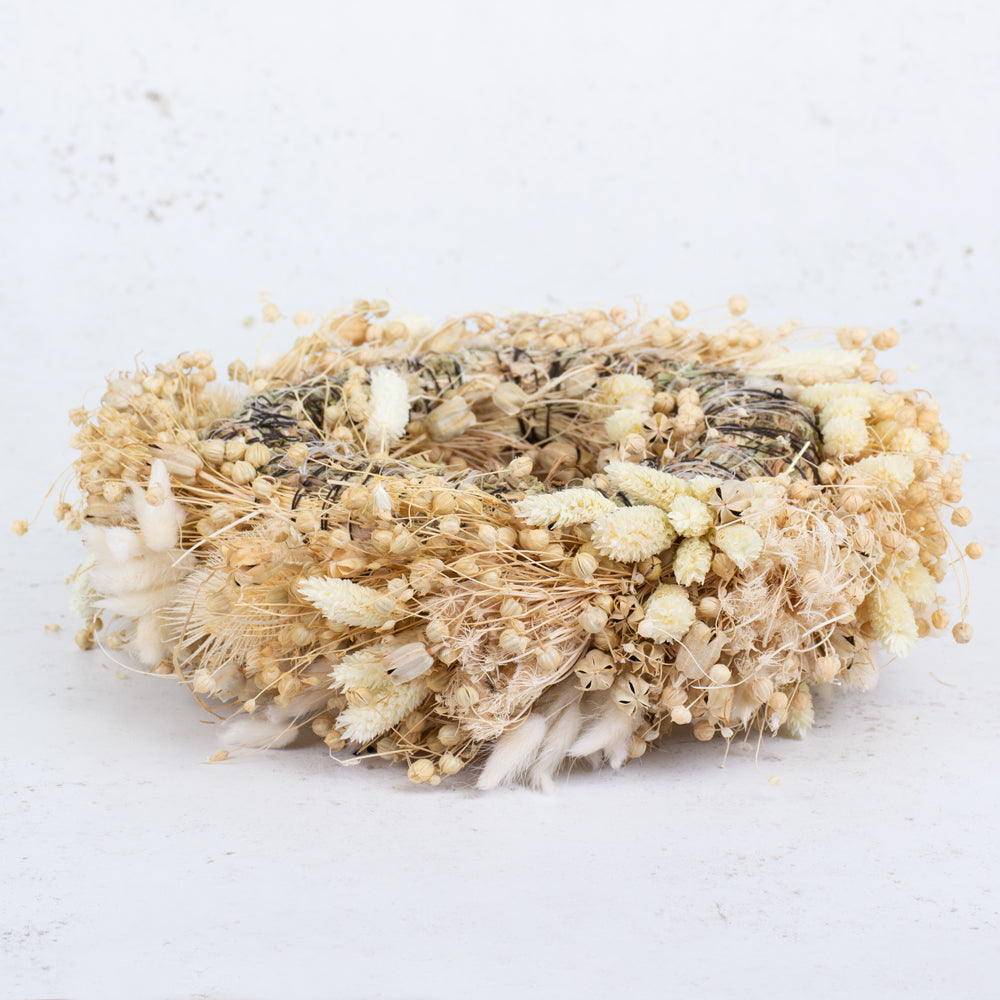 Wreath, 'Blondi', Bleached White, 30cm