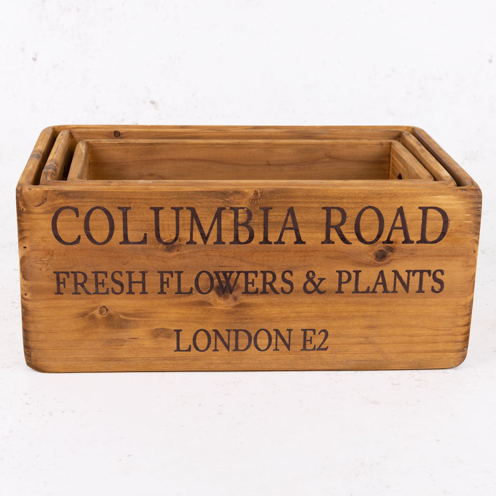 Crates, Wood, Columbia Road, Set x 3