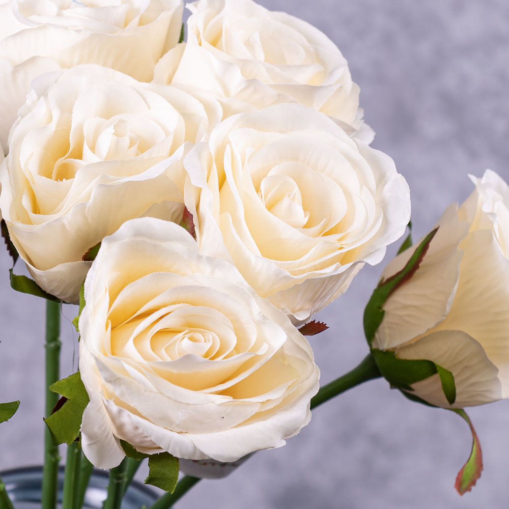 Rose, Cream, 9 Stem Faux Bunch
