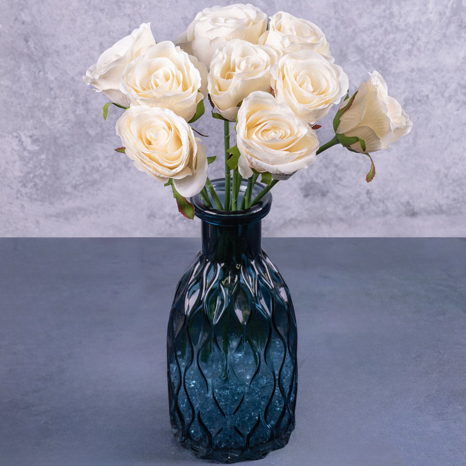 Rose, Cream, 9 Stem Faux Bunch