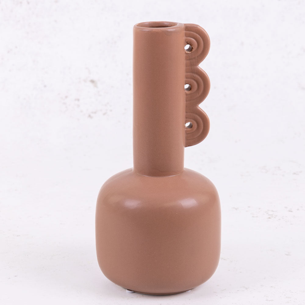Ceramic Vase, Brown - H26cm