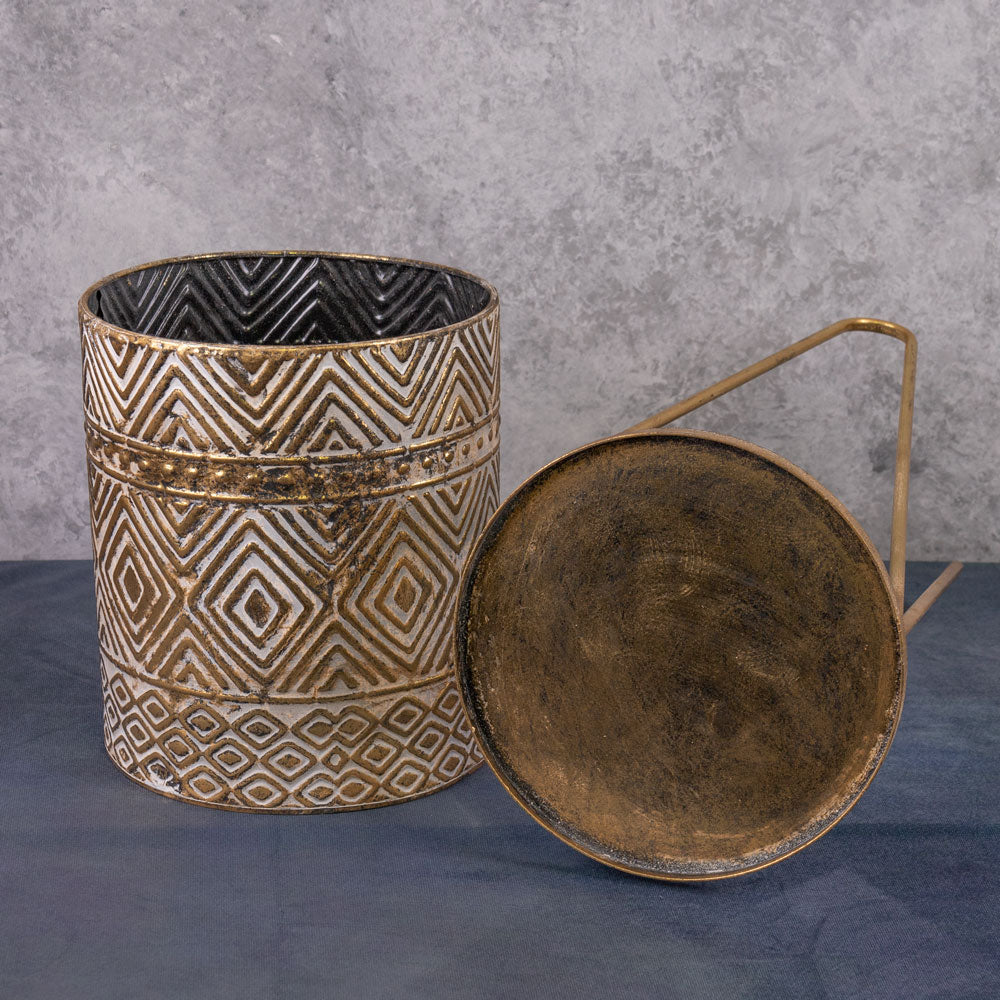Battambang Metal Pot and Stand, 24x69.5cm