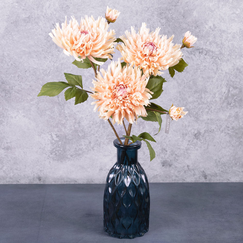 Chrysanthemum Spray (Silk-ka), Peach, 78cm