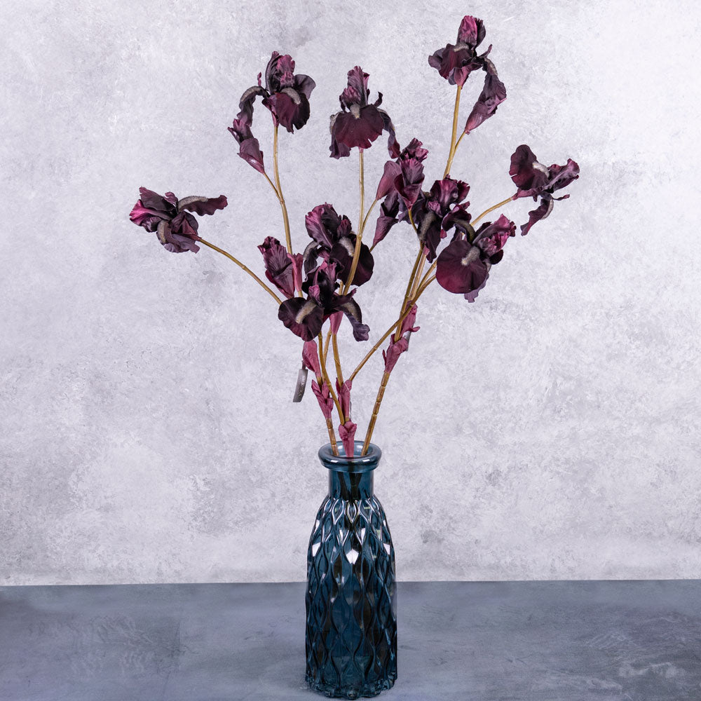 Iris Spray, (Silk-ka), Burgundy, 102cm