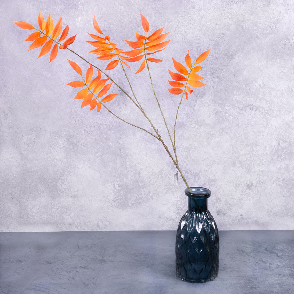 Leaf Spray Stem (Silk-ka) Orange 103cm