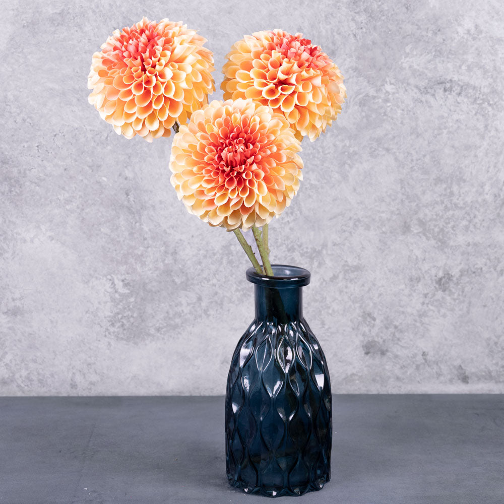 Dahlia Stem (Silk-ka), Orange/Red, 64cm