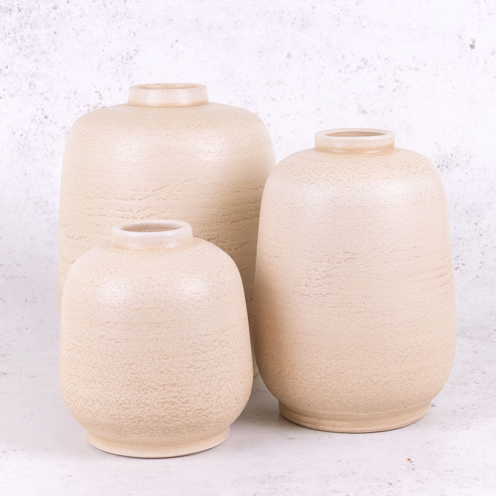Bottle Vase, Terracotta, White, H18.5cm
