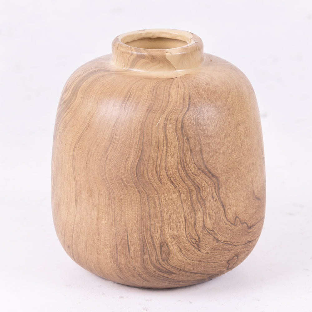 Ceramic Vase, Natural Brown, 12x13.5cm