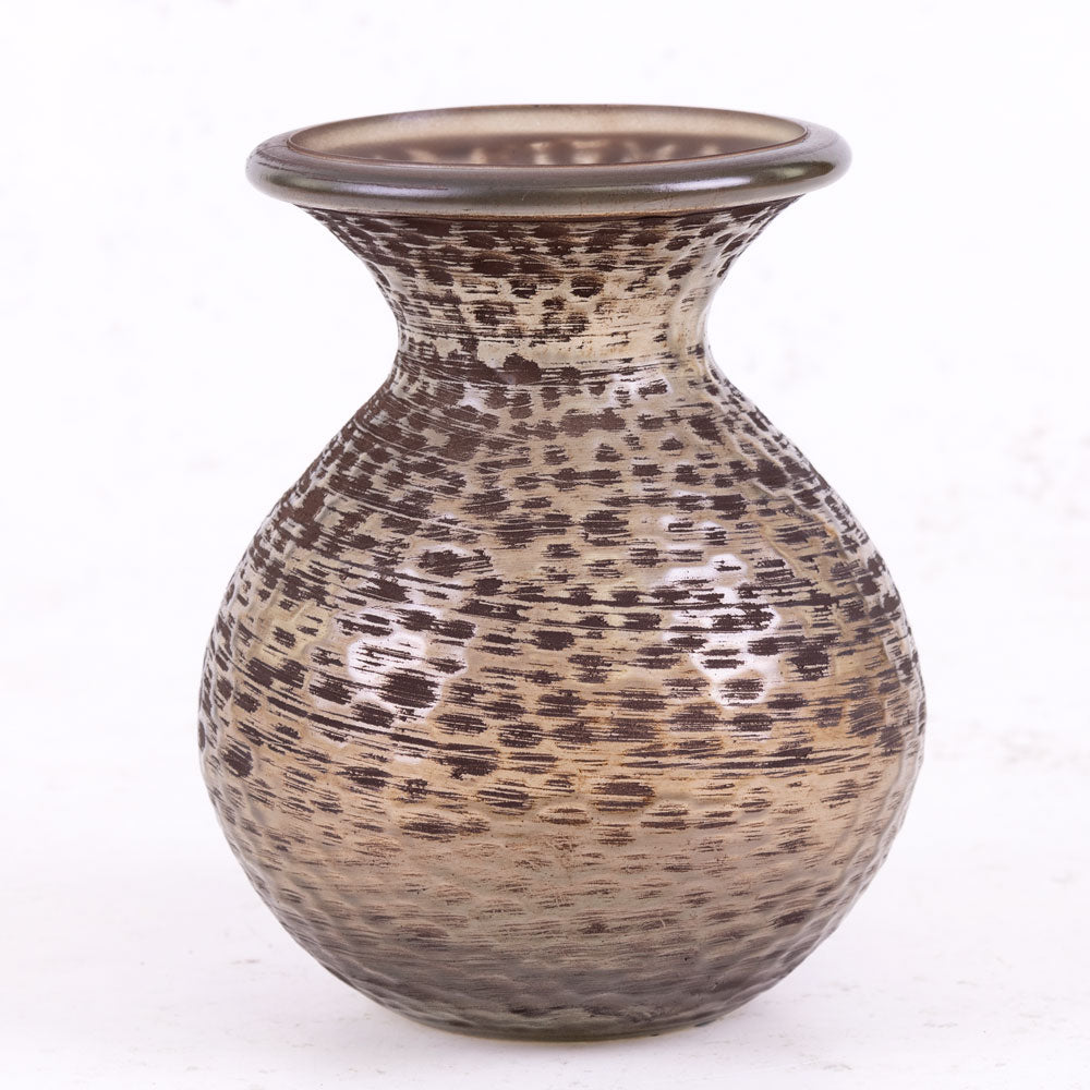 Vase, Recycled Glass, Brown Wash H33cm