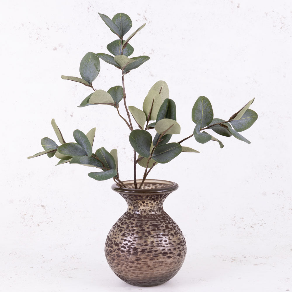 Vase, Recycled Glass, Brown Wash H33cm