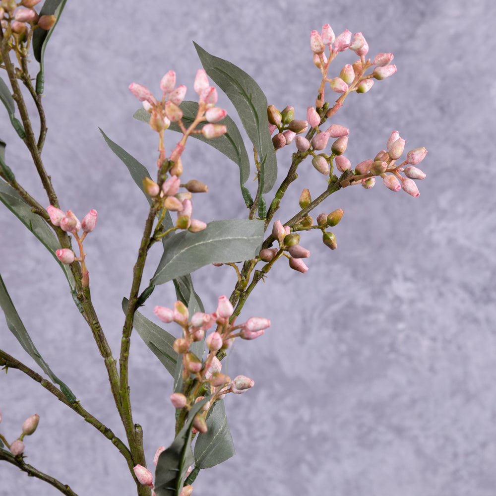 Eucalyptus Branch, Berried, Light Pink, 78cm