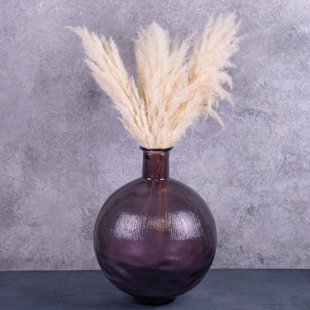 Vase, Recycled Glass, Purple, 34x42cm